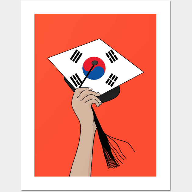 Holding the Square Academic Cap South Korea Wall Art by DiegoCarvalho